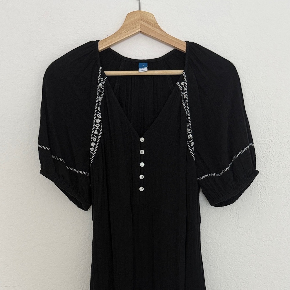 Old Navy Black Maxi Dress with White Trim